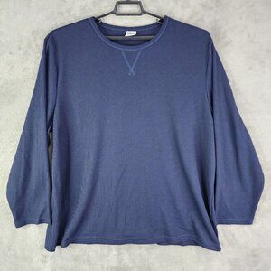 Mens Blue Mission Ridge Thermal Fleece Shirt Sleepwear Long Sleeve Sizes XL